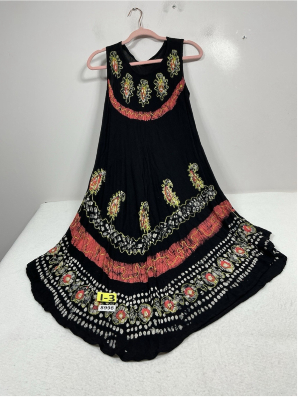 Woman’s Excellent Sante Classics Boho Sun Dress One Size Multicolor Embroidered